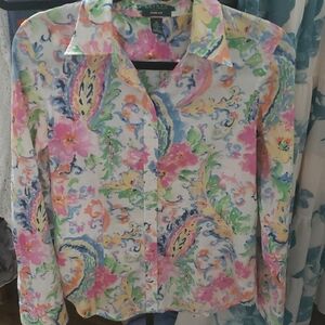 Colorful Floral Button-Up Shirt